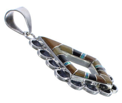 Southwest Jewelry Multicolor And Sterling Silver Pendant EX30588